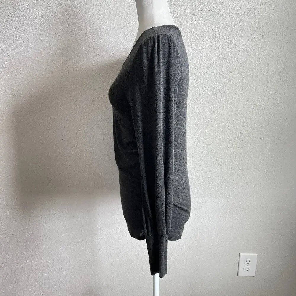 New Bobeau Gray Long Sleeve Sweater Women's S Stretch Pullover Comfortable